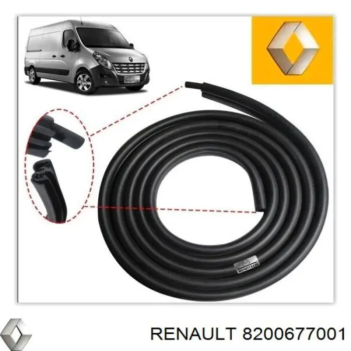 Уплотнитель двери передней (на двери) Renault (RVI) 8200677001