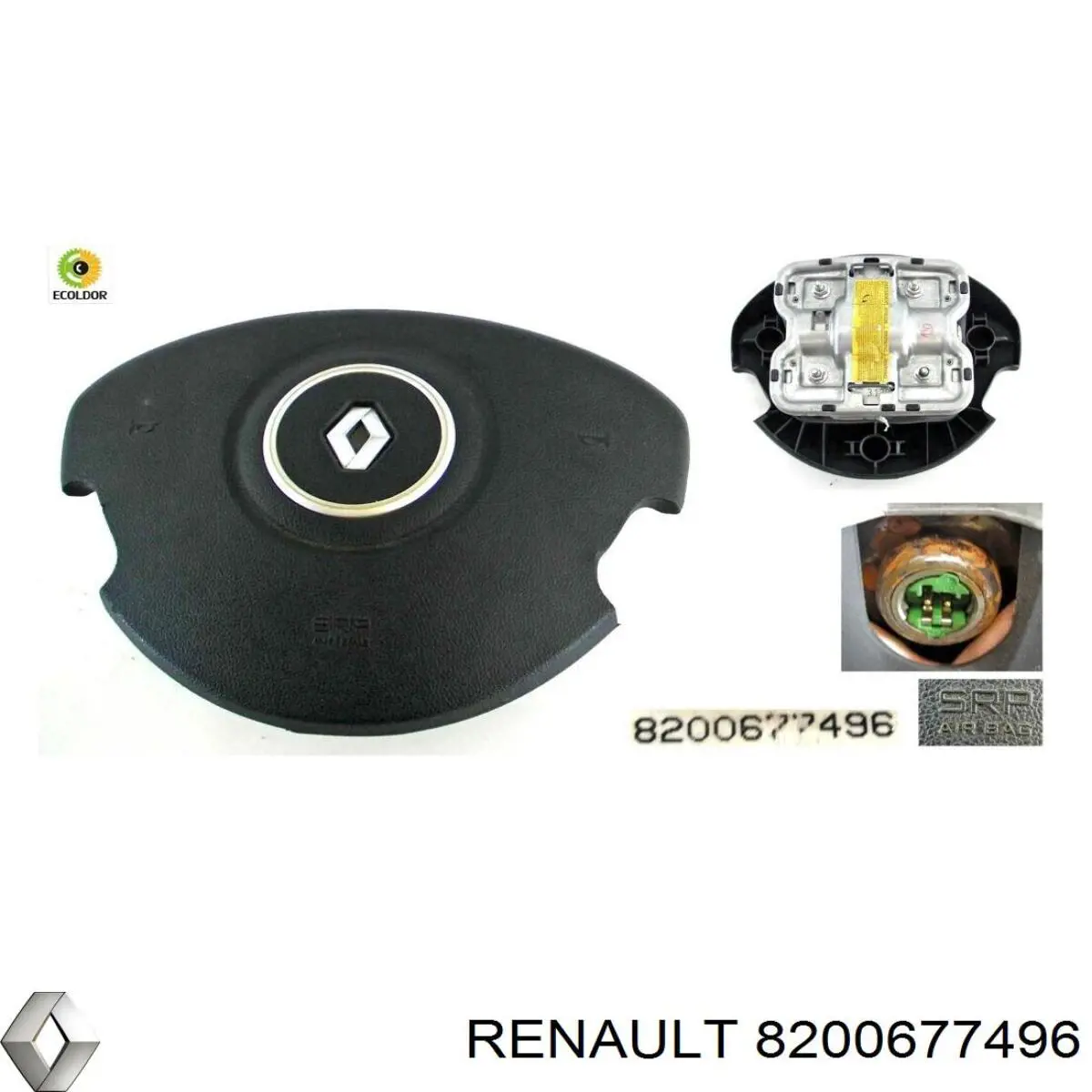 Подушка безопасности водителя 8200677496 Renault (RVI)