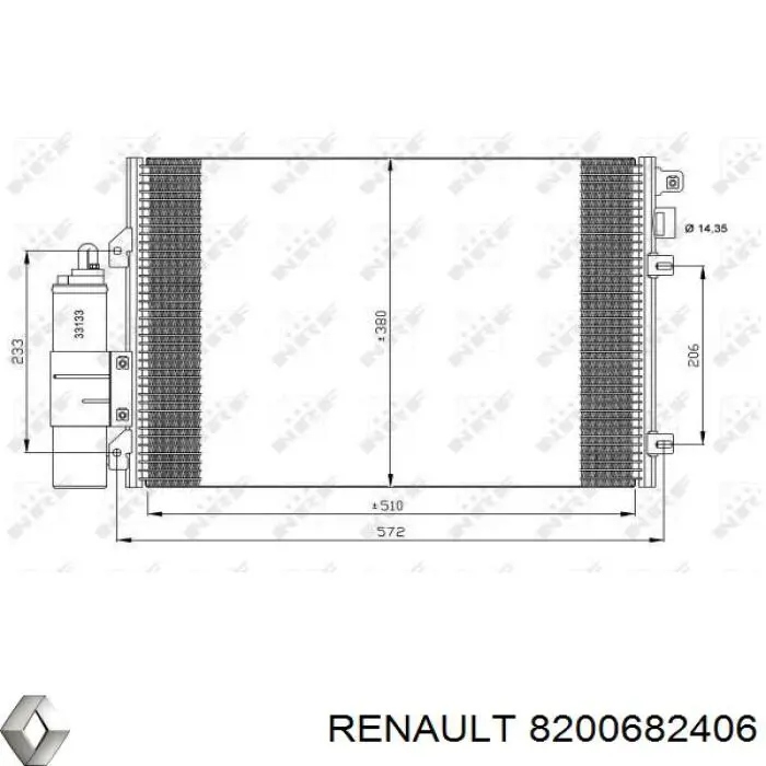 Радиатор кондиционера 8200682406 Renault (RVI)