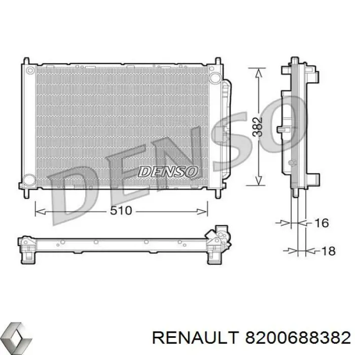 Радиатор 8200688382 Renault (RVI)