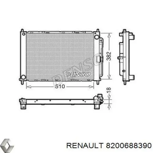 Радиатор охлаждения двигателя Renault (RVI) 8200688390 цена, от 172.14 USD