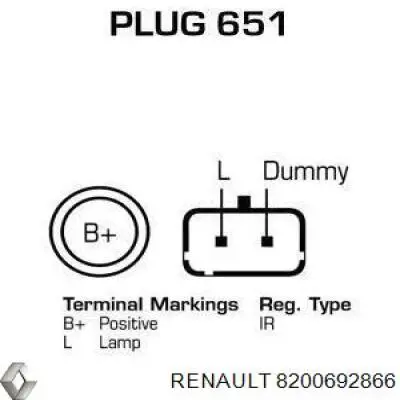 Автомобильный генератор Renault (RVI) 8200692866 цена, от 127.40 USD