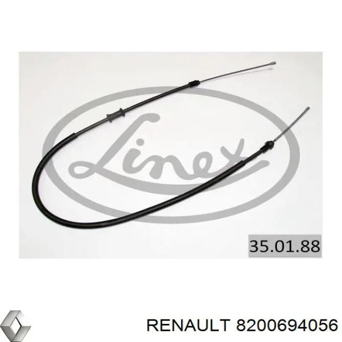 8200694056 Renault (RVI) cabo do freio de estacionamento traseiro direito