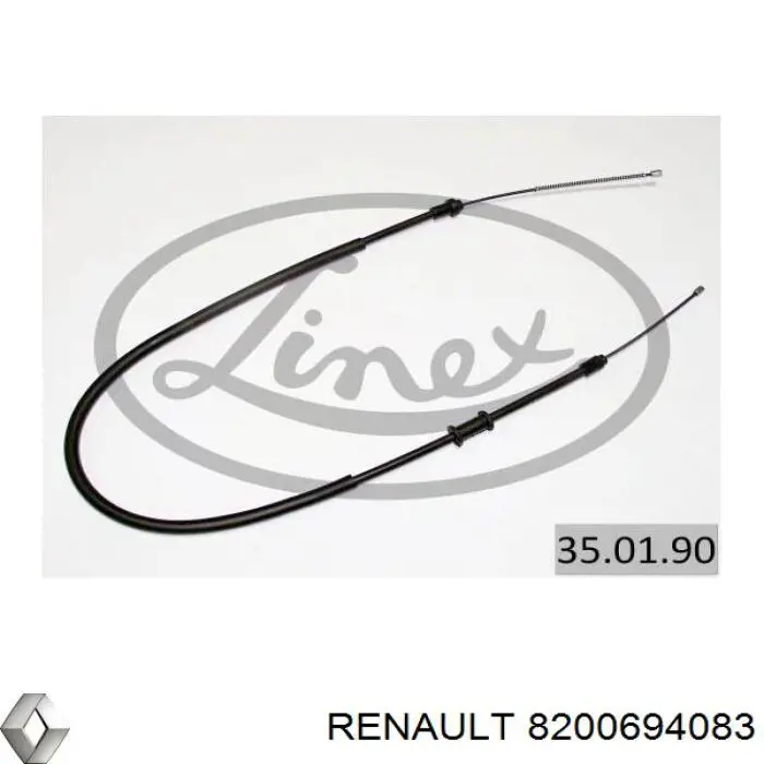 Купить 8200694083 Renault (RVI) Задний правый трос ручника