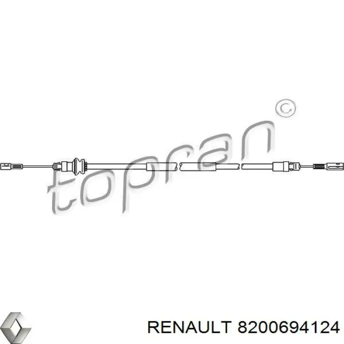Трос ручного тормоза передний Renault (RVI) 8200694124 цена, от 10.23 USD