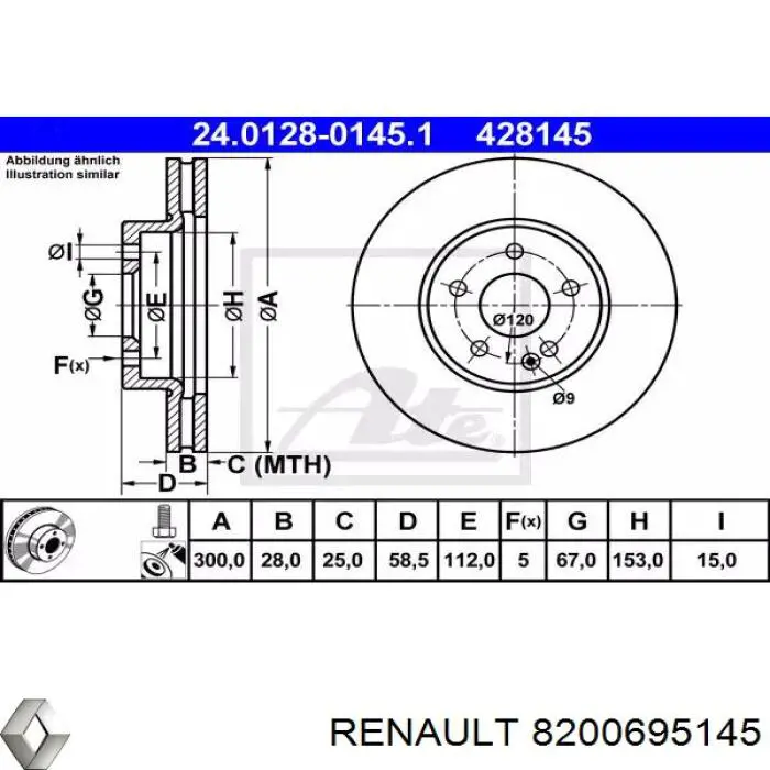 Задний тормозной шланг 8200695145 Renault (RVI)