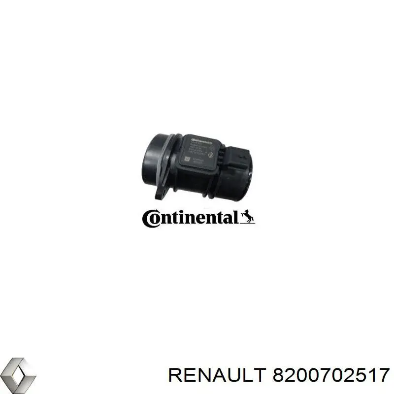 8200702517 Renault (RVI) sensor de fluxo (consumo de ar, medidor de consumo M.A.F. - (Mass Airflow))