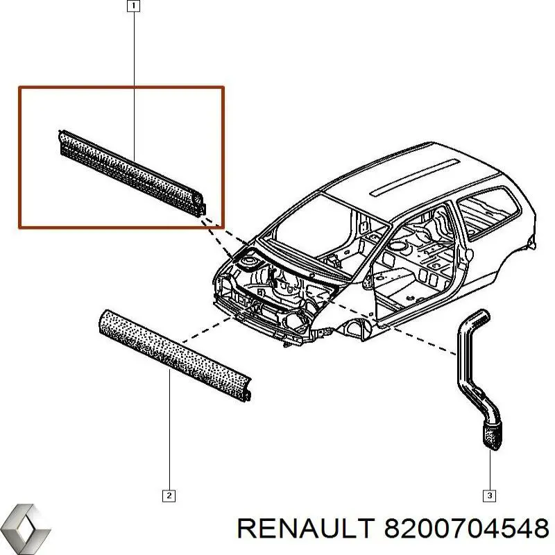 8200704548 Renault (RVI) gozno da porta traseira direita