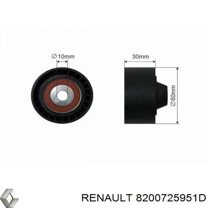 Паразитный ролик 8200725951D Renault (RVI)