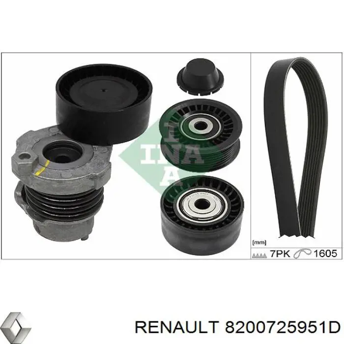Паразитный ролик приводного ремня Renault (RVI) 8200725951D цена, от 22.45 USD