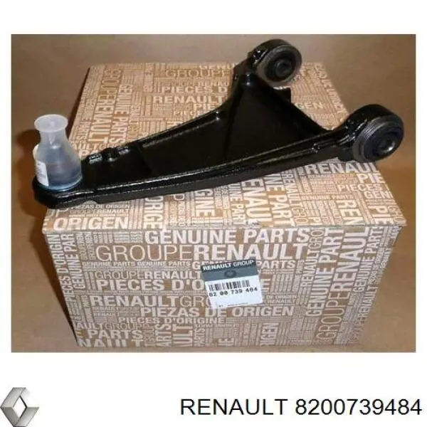 8200739484 Renault (RVI) braço oscilante inferior direito de suspensão dianteira