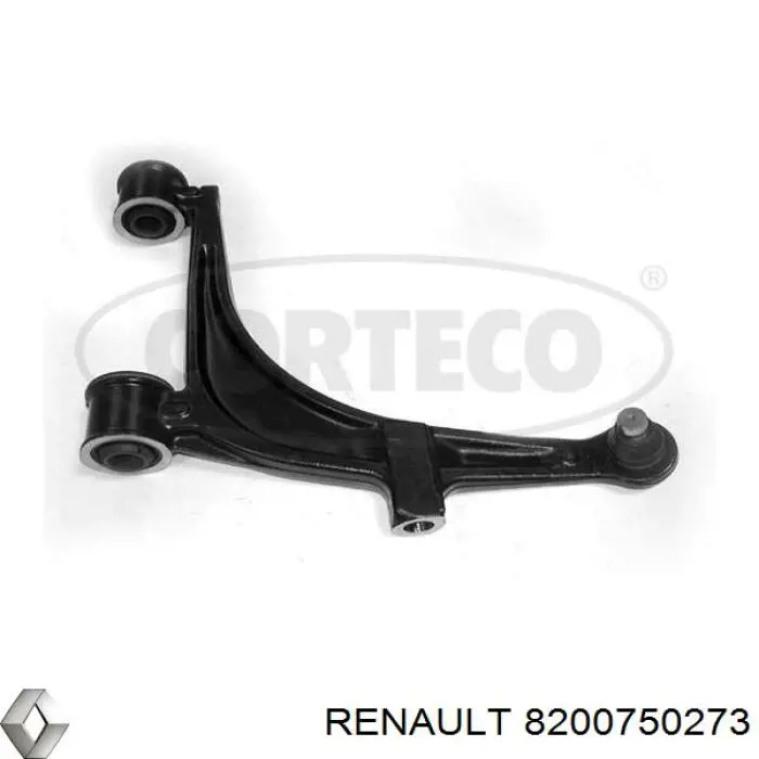 8200750273 Renault (RVI) braço oscilante inferior esquerdo de suspensão dianteira