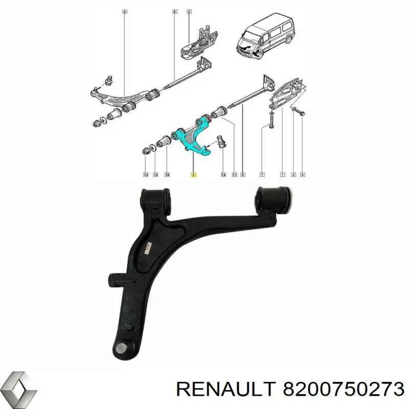 Купить 8200750273 Renault (RVI) Рычаг передней подвески левый
