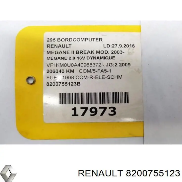 Дисплей многофункциональный Renault (RVI) 8200755123 цена, от 17.12 USD