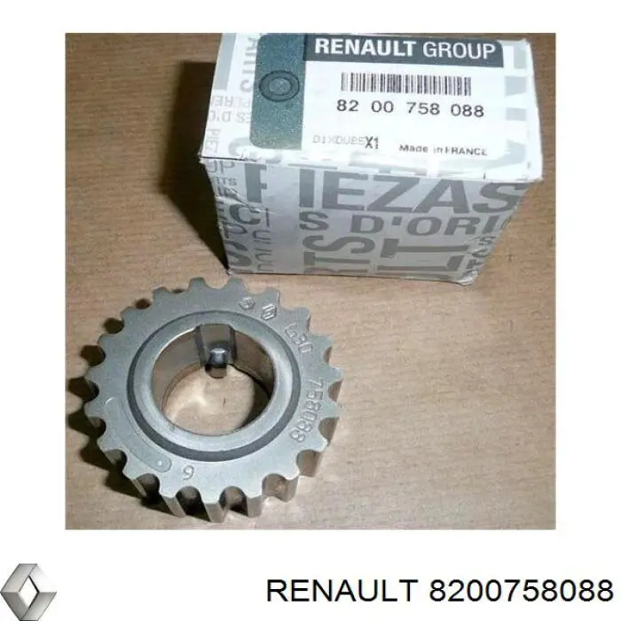 8200758088 Renault (RVI) Engrenagem de cadeia da roda dentada de acionamento de cambota de motor