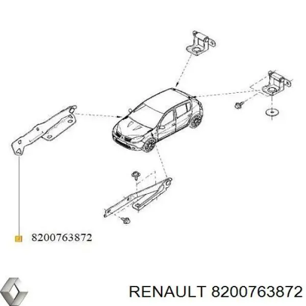 Петля капота правая 8200763872 Renault (RVI)