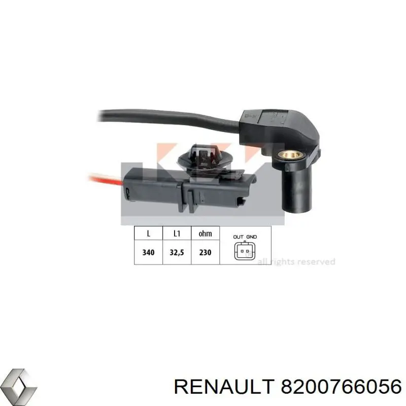 Датчик положения коленчатого вала Renault (RVI) 8200766056 цена, от 22.61 USD
