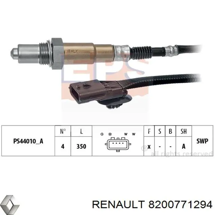 Лямбдазонд, датчик кислорода до катализатора Renault (RVI) 8200771294 цена, от 67.20 USD
