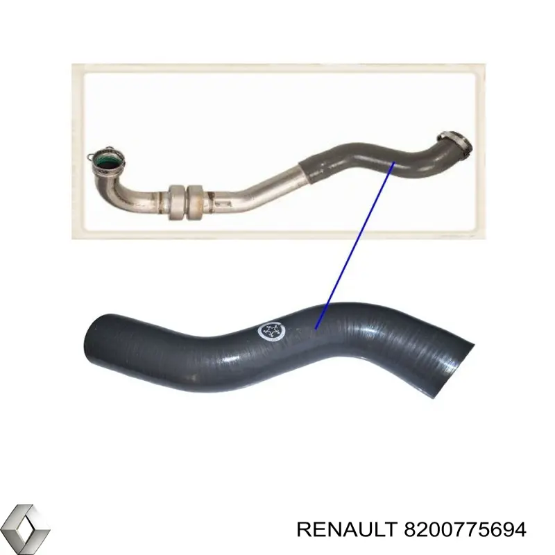 Верхний патрубок интеркулера 8200775694 Renault (RVI)