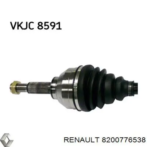 Полуось (привод) передняя левая 8200776538 Renault (RVI)