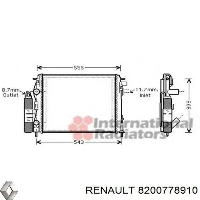 8200778910 Renault (RVI) Радиатор основной