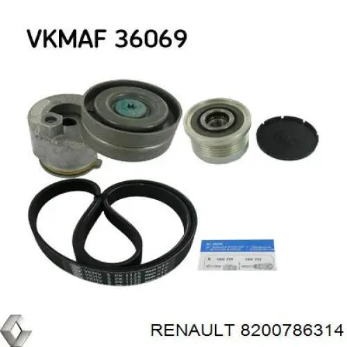 Клиновый ремень Renault (RVI) 8200786314 цена, от 9.48 USD