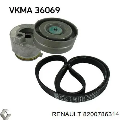 Купить 8200786314 Renault (RVI) Ремень генератора