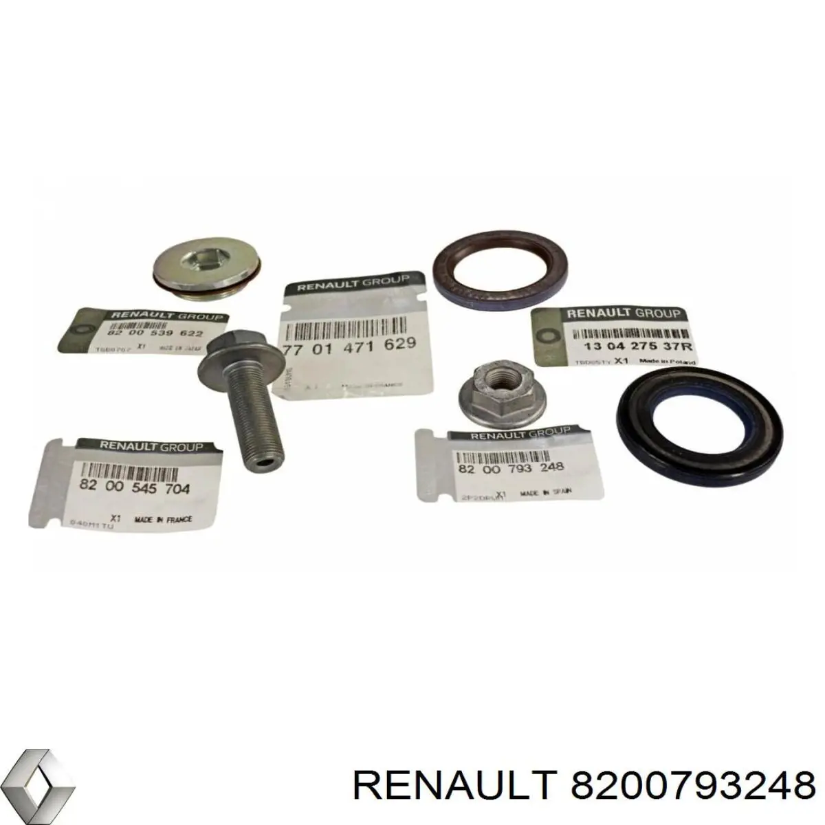 Tuerca del engranaje del árbol de levas 8200793248 Renault (RVI)