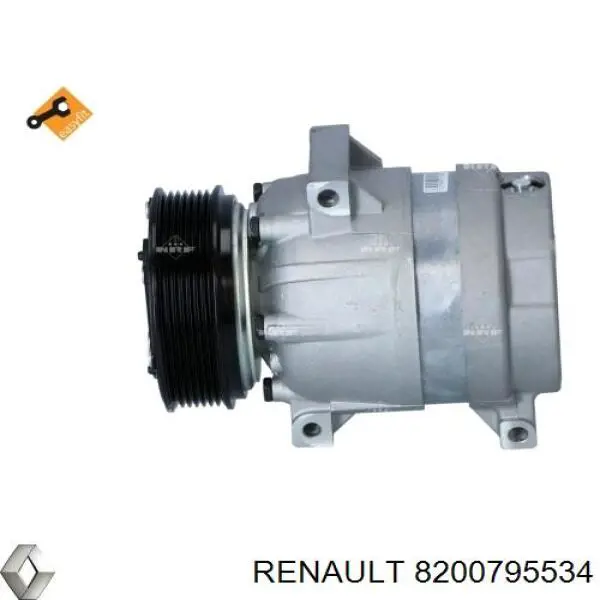 Compresor de aire acondicionado 8200795534 Renault (RVI)