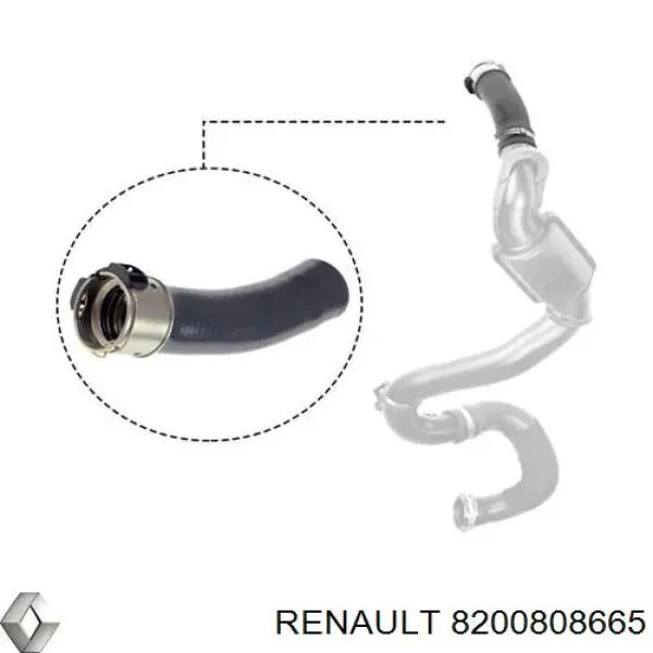 Шланг/патрубок интеркуллера Renault (RVI) 8200808665 цена, от 34.08 USD