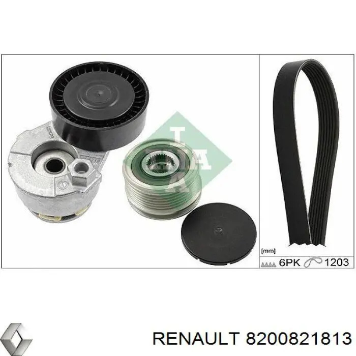 Клиновый ремень Renault (RVI) 8200821813 цена, от 11.31 USD