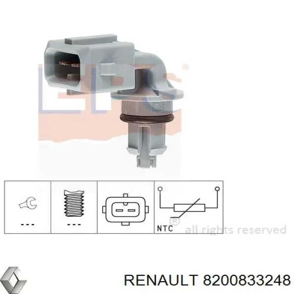8200833248 Renault (RVI) sensor de temperatura da mistura de ar