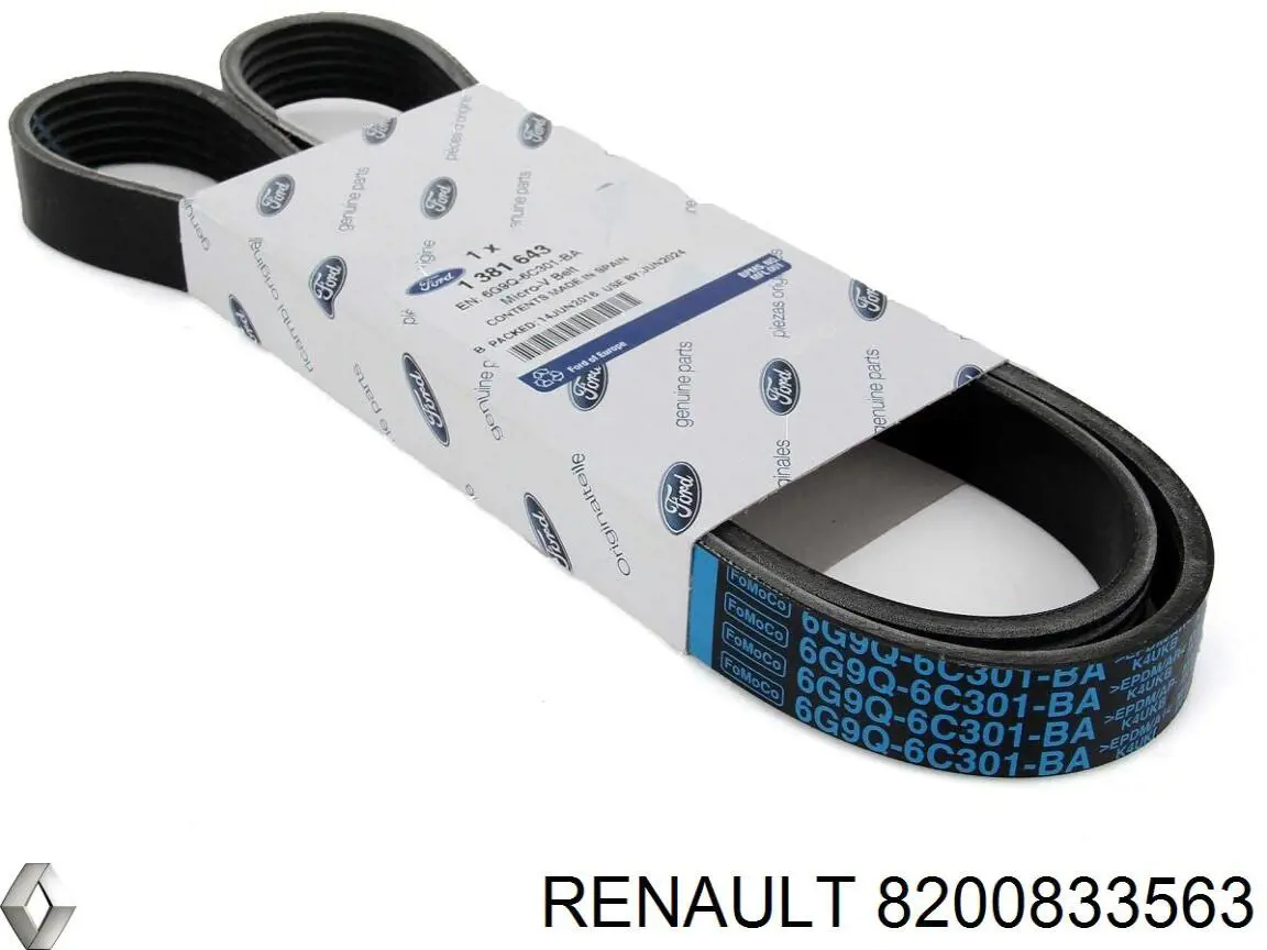 Клиновый ремень Renault (RVI) 8200833563 цена, от 13.67 USD