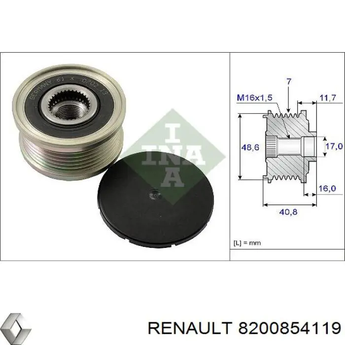 Alternador 8200854119 Renault (RVI)