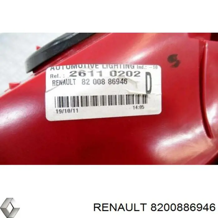 Задний фонарь 8200886946 Renault (RVI)