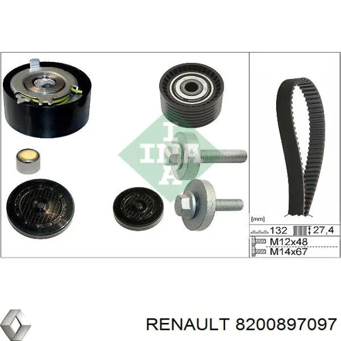 Зубчатый ремень Renault (RVI) 8200897097 цена, от 27.75 USD