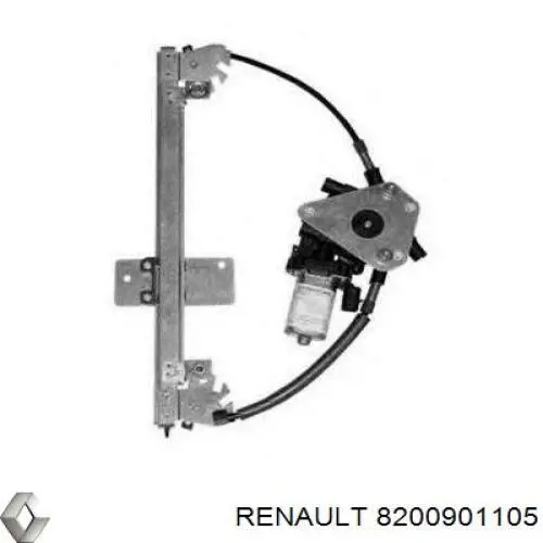 8200901105 Renault (RVI) mecanismo de acionamento de vidro da porta traseira direita