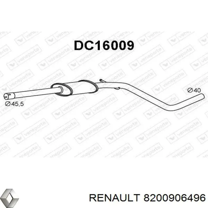 8200906496 Renault (RVI) silenciador, parte central