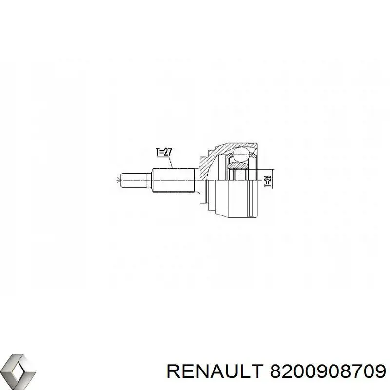 Купить 8200908709 Renault (RVI) Привод в сборе левый