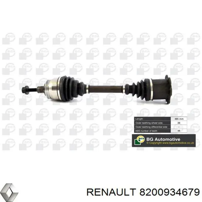 8200934679 Renault (RVI) semieixo (acionador dianteiro)