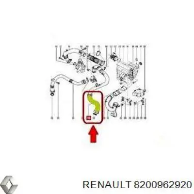 Шланг/патрубок интеркуллера Renault (RVI) 8200962920 цена, от 27.90 USD