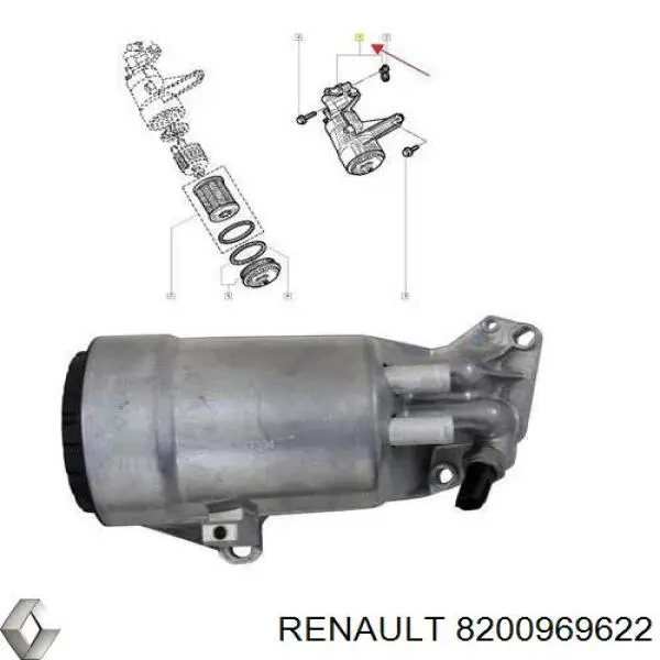 Купить 8200969622 Renault (RVI) Корпус масляного фильтра