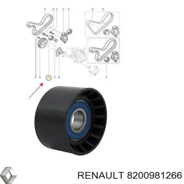 Паразитный ролик приводного ремня Renault (RVI) 8200981266 цена, от 18.31 USD