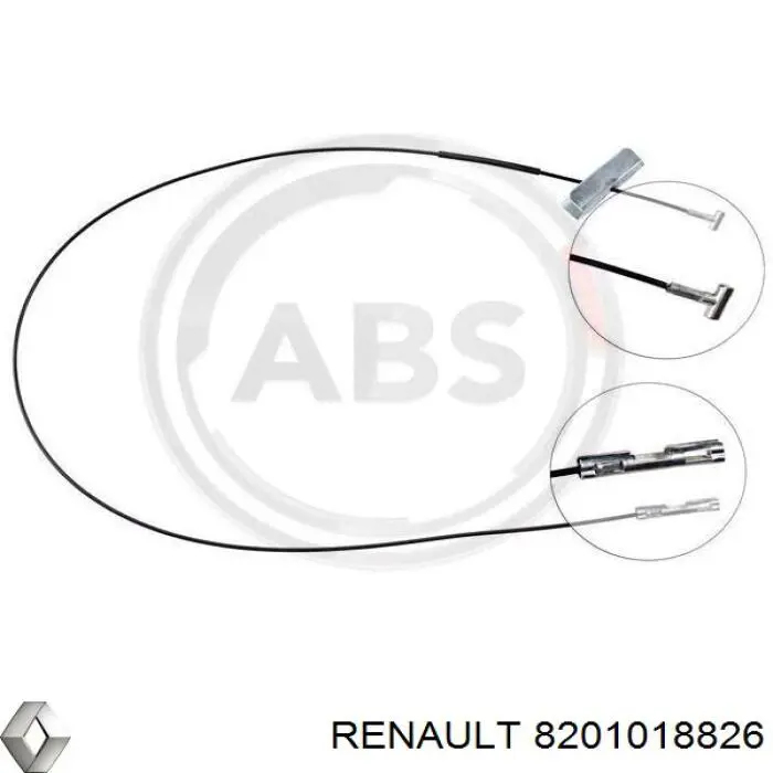 Трос ручного тормоза промежуточный 8201018826 Renault (RVI)