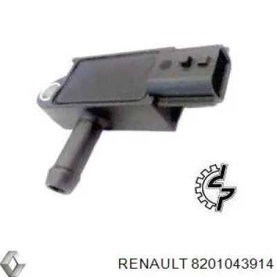 8201043914 Renault (RVI) sensor de pressão dos gases de escape