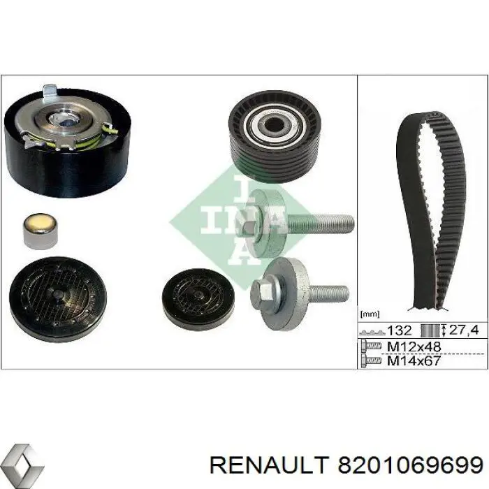 Зубчатый ремень Renault (RVI) 8201069699 цена, от 27.75 USD