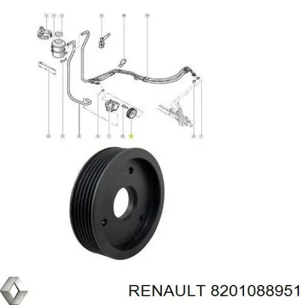 Шкив лопастного насоса гидроусилителя руля Renault (RVI) 8201088951 цена, от 31.20 USD