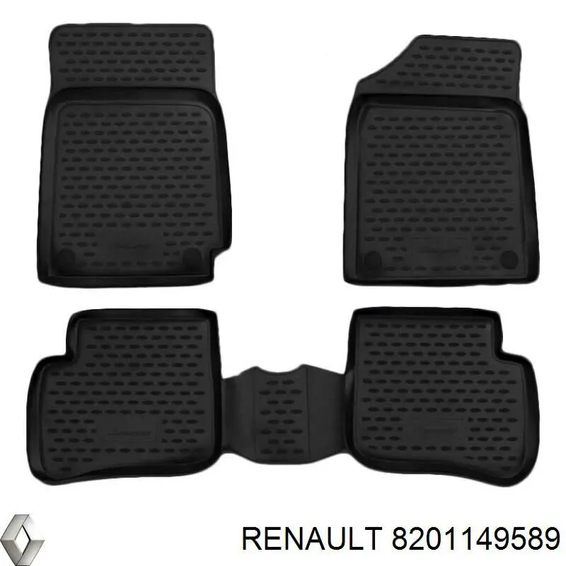 8201149589 Renault (RVI) tapetes dianteiros + traseiros, kit