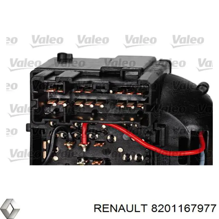 8201167977 Renault (RVI) comutador esquerdo instalado na coluna da direção