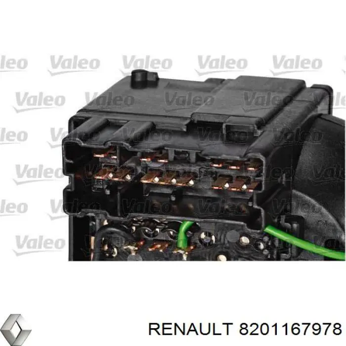 8201167978 Renault (RVI) comutador esquerdo instalado na coluna da direção